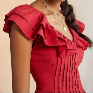 Anthropologie pintucked ruffle blouse